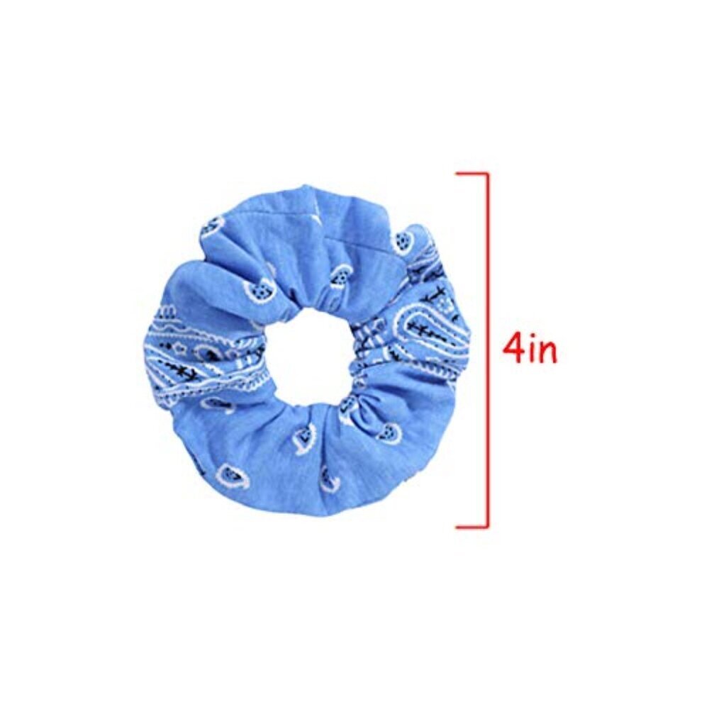 Soft & Strong Bandana Print Hair Ties - 5PCS Cotton Scrunchies for All Occasions - Picture 6 of 9